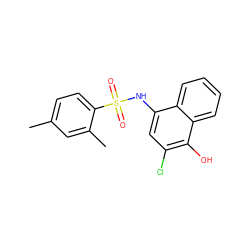 Cc1ccc(S(=O)(=O)Nc2cc(Cl)c(O)c3ccccc23)c(C)c1 ZINC000000972017