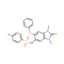 Cc1ccc(S(=O)(=O)Nc2cc3c(cc2Oc2ccccc2)n(C)c(=O)n3C)cc1 ZINC000046141129