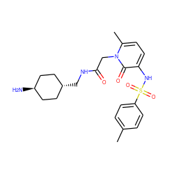 Cc1ccc(S(=O)(=O)Nc2ccc(C)n(CC(=O)NC[C@H]3CC[C@H](N)CC3)c2=O)cc1 ZINC000261191828