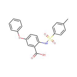 Cc1ccc(S(=O)(=O)Nc2ccc(Oc3ccccc3)cc2C(=O)O)cc1 ZINC000095921138