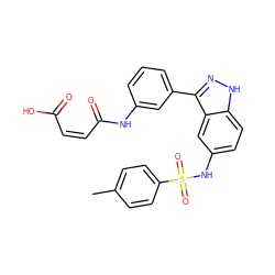 Cc1ccc(S(=O)(=O)Nc2ccc3[nH]nc(-c4cccc(NC(=O)/C=C\C(=O)O)c4)c3c2)cc1 ZINC001772653527