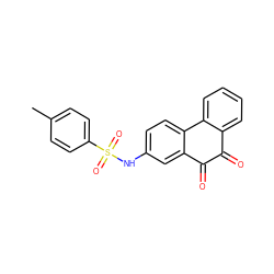 Cc1ccc(S(=O)(=O)Nc2ccc3c(c2)C(=O)C(=O)c2ccccc2-3)cc1 ZINC000013862836