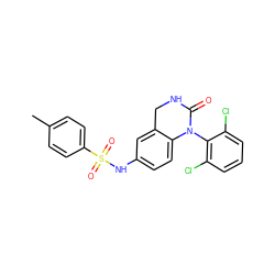 Cc1ccc(S(=O)(=O)Nc2ccc3c(c2)CNC(=O)N3c2c(Cl)cccc2Cl)cc1 ZINC000013588793