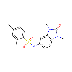 Cc1ccc(S(=O)(=O)Nc2ccc3c(c2)n(C)c(=O)n3C)c(C)c1 ZINC000001063855