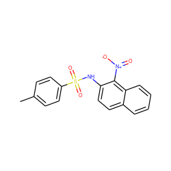 Cc1ccc(S(=O)(=O)Nc2ccc3ccccc3c2[N+](=O)[O-])cc1 ZINC000004362810