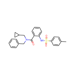 Cc1ccc(S(=O)(=O)Nc2ccccc2C(=O)N(Cc2ccccc2)CC2CC2)cc1 ZINC000026728875