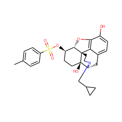 Cc1ccc(S(=O)(=O)O[C@@H]2CC[C@@]3(O)[C@H]4Cc5ccc(O)c6c5[C@@]3(CCN4CC3CC3)[C@H]2O6)cc1 ZINC000058602772