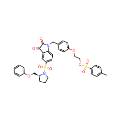 Cc1ccc(S(=O)(=O)OCCOc2ccc(CN3C(=O)C(=O)c4cc(S(=O)(=O)N5CCC[C@H]5COc5ccccc5)ccc43)cc2)cc1 ZINC000037866132