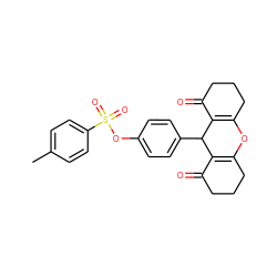 Cc1ccc(S(=O)(=O)Oc2ccc(C3C4=C(CCCC4=O)OC4=C3C(=O)CCC4)cc2)cc1 ZINC000002998765