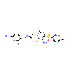 Cc1ccc(S(=O)(=O)c2cc(C)n(CC(=O)NCc3ccc(N)nc3C)c(=O)c2N)cc1 ZINC000013489219