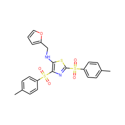 Cc1ccc(S(=O)(=O)c2nc(S(=O)(=O)c3ccc(C)cc3)c(NCc3ccco3)s2)cc1 ZINC000002825462