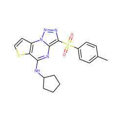 Cc1ccc(S(=O)(=O)c2nnn3c2nc(NC2CCCC2)c2sccc23)cc1 ZINC000006859837