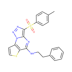 Cc1ccc(S(=O)(=O)c2nnn3c2nc(NCCc2ccccc2)c2sccc23)cc1 ZINC000008589538