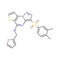 Cc1ccc(S(=O)(=O)c2nnn3c2nc(NCc2ccco2)c2sccc23)cc1C ZINC000020516310