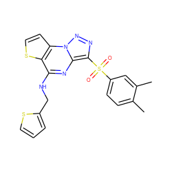 Cc1ccc(S(=O)(=O)c2nnn3c2nc(NCc2cccs2)c2sccc23)cc1C ZINC000008589326