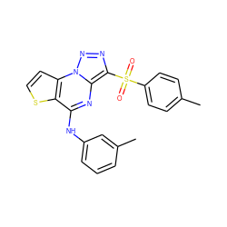 Cc1ccc(S(=O)(=O)c2nnn3c2nc(Nc2cccc(C)c2)c2sccc23)cc1 ZINC000009118085