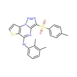 Cc1ccc(S(=O)(=O)c2nnn3c2nc(Nc2cccc(C)c2C)c2sccc23)cc1 ZINC000009116923