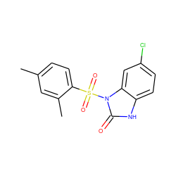 Cc1ccc(S(=O)(=O)n2c(=O)[nH]c3ccc(Cl)cc32)c(C)c1 ZINC000045373033