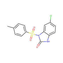 Cc1ccc(S(=O)(=O)n2c(=O)[nH]c3ccc(Cl)cc32)cc1 ZINC000045368926