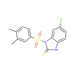 Cc1ccc(S(=O)(=O)n2c(=S)[nH]c3ccc(Cl)cc32)cc1C ZINC000045369500