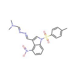 Cc1ccc(S(=O)(=O)n2cc(/C=N/N=C/N(C)C)c3c([N+](=O)[O-])cccc32)cc1 ZINC000299859115