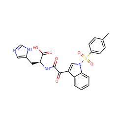 Cc1ccc(S(=O)(=O)n2cc(C(=O)C(=O)N[C@@H](Cc3cnc[nH]3)C(=O)O)c3ccccc32)cc1 ZINC000473119882