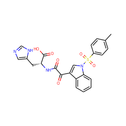 Cc1ccc(S(=O)(=O)n2cc(C(=O)C(=O)N[C@H](Cc3cnc[nH]3)C(=O)O)c3ccccc32)cc1 ZINC000103271255