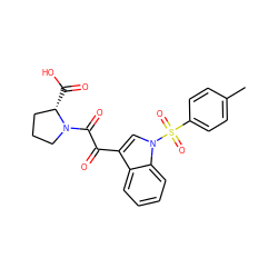 Cc1ccc(S(=O)(=O)n2cc(C(=O)C(=O)N3CCC[C@@H]3C(=O)O)c3ccccc32)cc1 ZINC000103271259