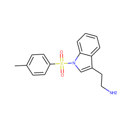 Cc1ccc(S(=O)(=O)n2cc(CCN)c3ccccc32)cc1 ZINC000014975916