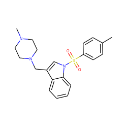 Cc1ccc(S(=O)(=O)n2cc(CN3CCN(C)CC3)c3ccccc32)cc1 ZINC000114898540