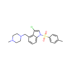 Cc1ccc(S(=O)(=O)n2cc(Cl)c3c(CN4CCN(C)CC4)cccc32)cc1 ZINC000095559113