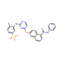 Cc1ccc(S(C)(=O)=O)cc1Nc1nccc(Oc2ccc3c(C(=O)Nc4ccccc4)cccc3c2)n1 ZINC000653785041