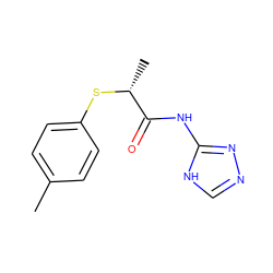 Cc1ccc(S[C@H](C)C(=O)Nc2nnc[nH]2)cc1 ZINC000006492138