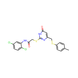 Cc1ccc(SCc2cc(=O)[nH]c(SCC(=O)Nc3cc(Cl)ccc3Cl)n2)cc1 ZINC000018106937