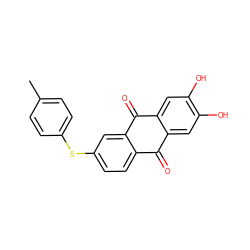 Cc1ccc(Sc2ccc3c(c2)C(=O)c2cc(O)c(O)cc2C3=O)cc1 ZINC000095575900