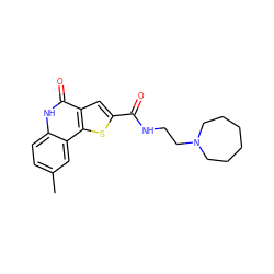 Cc1ccc2[nH]c(=O)c3cc(C(=O)NCCN4CCCCCC4)sc3c2c1 ZINC000004954203