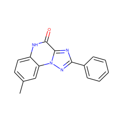 Cc1ccc2[nH]c(=O)c3nc(-c4ccccc4)nn3c2c1 ZINC000013677403