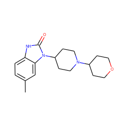 Cc1ccc2[nH]c(=O)n(C3CCN(C4CCOCC4)CC3)c2c1 ZINC000035310177