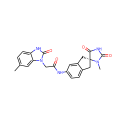 Cc1ccc2[nH]c(=O)n(CC(=O)Nc3ccc4c(c3)C[C@]3(C4)C(=O)NC(=O)N3C)c2c1 ZINC000045498353