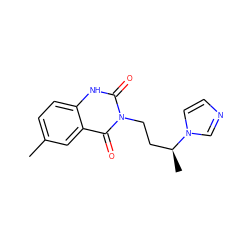 Cc1ccc2[nH]c(=O)n(CC[C@H](C)n3ccnc3)c(=O)c2c1 ZINC000026380564