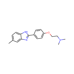 Cc1ccc2[nH]c(-c3ccc(OCCN(C)C)cc3)nc2c1 ZINC000096282672