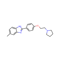 Cc1ccc2[nH]c(-c3ccc(OCCN4CCCC4)cc3)nc2c1 ZINC000096282670