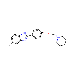 Cc1ccc2[nH]c(-c3ccc(OCCN4CCCCC4)cc3)nc2c1 ZINC000096282669