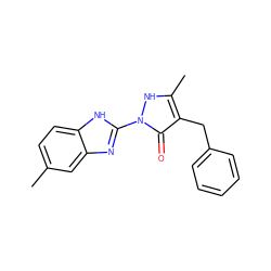 Cc1ccc2[nH]c(-n3[nH]c(C)c(Cc4ccccc4)c3=O)nc2c1 ZINC000169325518