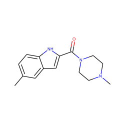 Cc1ccc2[nH]c(C(=O)N3CCN(C)CC3)cc2c1 ZINC000019859265