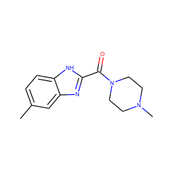 Cc1ccc2[nH]c(C(=O)N3CCN(C)CC3)nc2c1 ZINC000013678213