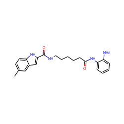 Cc1ccc2[nH]c(C(=O)NCCCCCC(=O)Nc3ccccc3N)cc2c1 ZINC000117585376