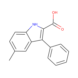 Cc1ccc2[nH]c(C(=O)O)c(-c3ccccc3)c2c1 ZINC000000790610