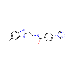 Cc1ccc2[nH]c(CCNC(=O)c3ccc(-n4cnnc4)cc3)nc2c1 ZINC000299863148