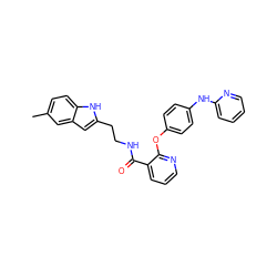 Cc1ccc2[nH]c(CCNC(=O)c3cccnc3Oc3ccc(Nc4ccccn4)cc3)cc2c1 ZINC000147144392